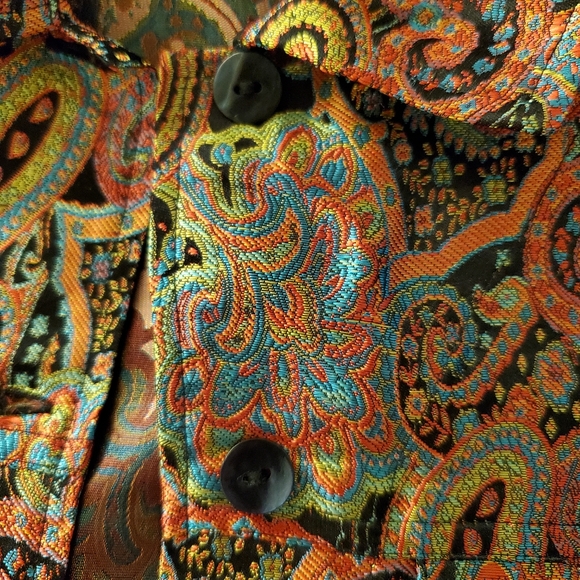 Chico's Copper/Rust Paisley Long Sleeve Shirt/Jacket - Picture 12 of 13